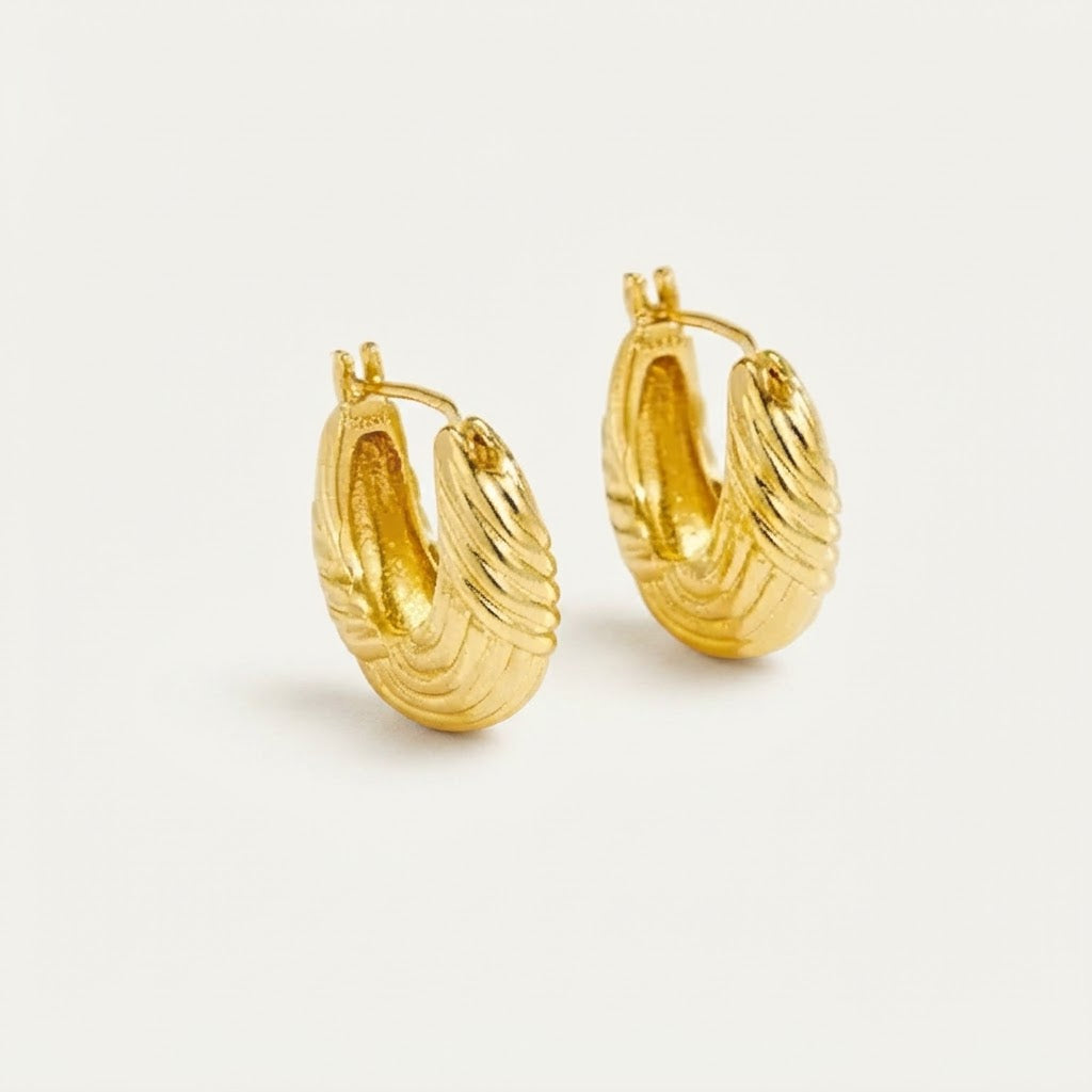 Bold Geometric Gold Drop Earrings BILARRI