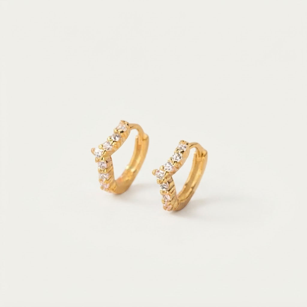 V-Shaped Cartilage Earrings Gold BILARRI