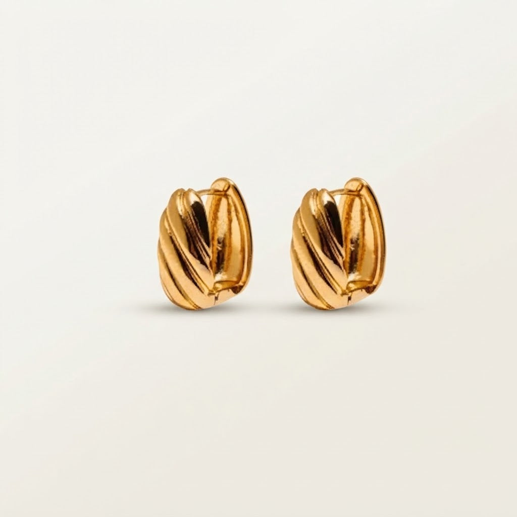 Geometric Gold Hoop Earrings BILARRI