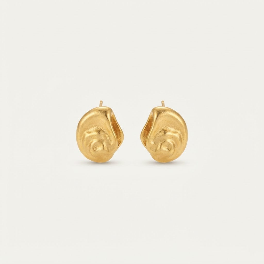 Gold Shell Drop Earrings BILARRI