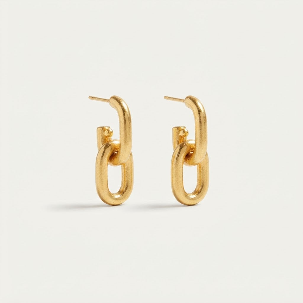 Gold Square Drop Earrings BILARRI