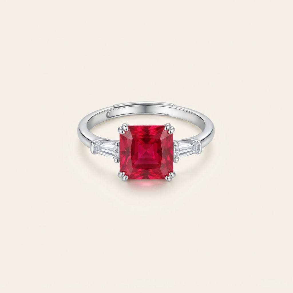 Silver Bilarri Ruby Ring BILARRI