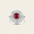 Marquise Cluster Ruby Ring, BILARRI