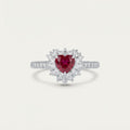 Heart-Cut Ruby Halo Ring BILARRI
