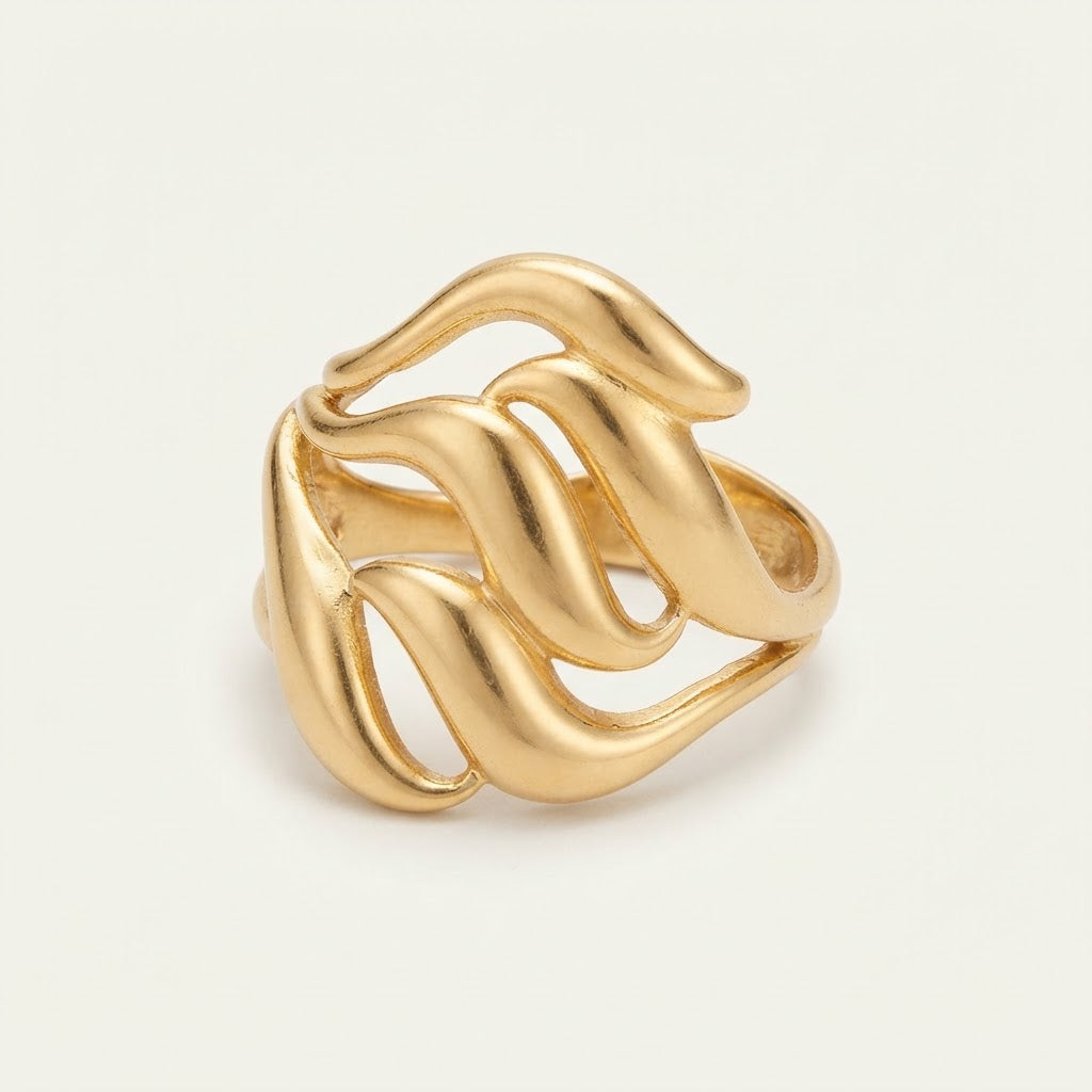 Gold Nature Leaf Ring BILARRI