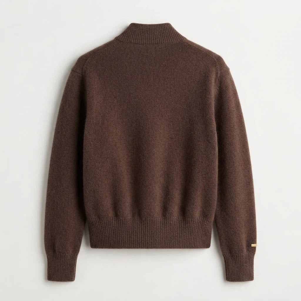 Half Cropped Cashmere Adobe Clay Cardigan