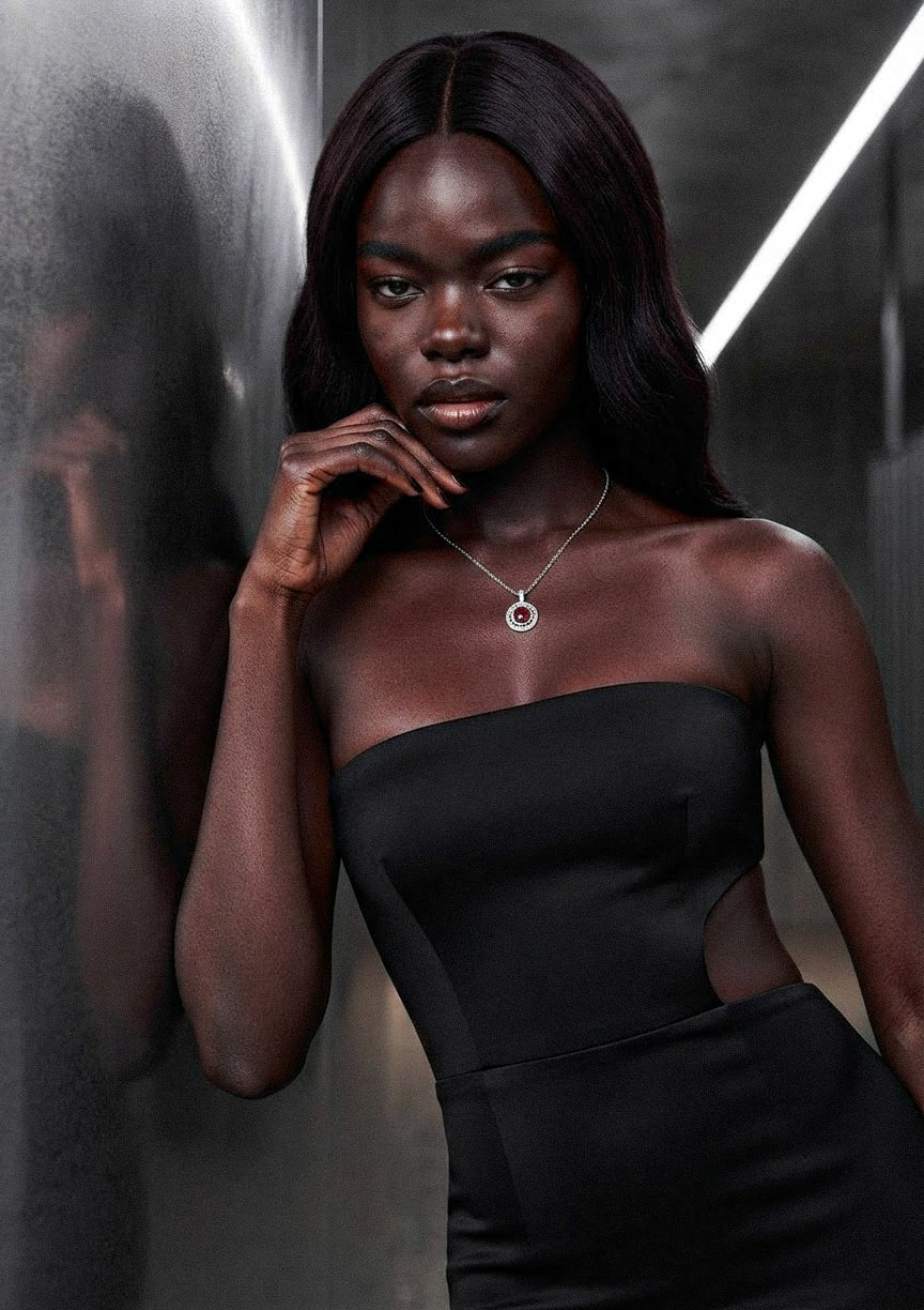Orbit Ruby-Red Circle  Necklace BILARRI
