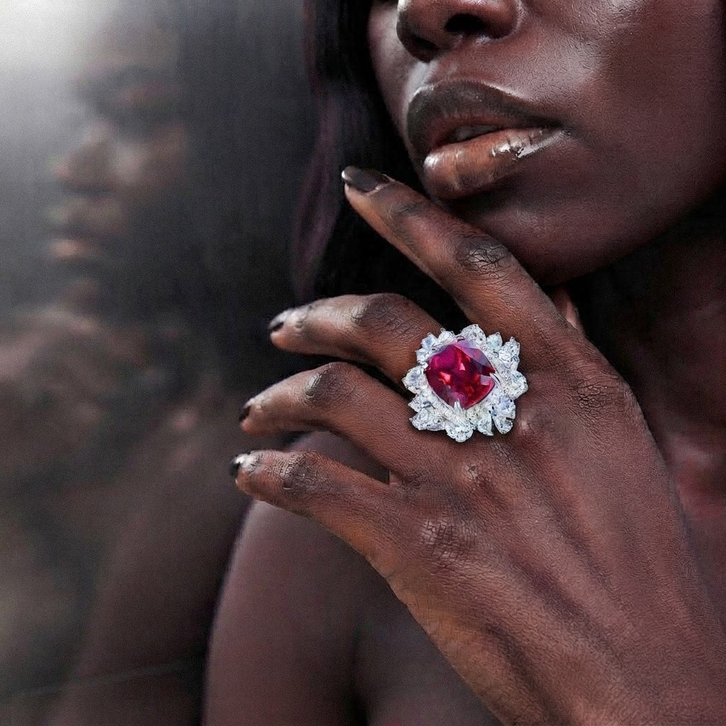 Floral Ruby Ring BILARRI