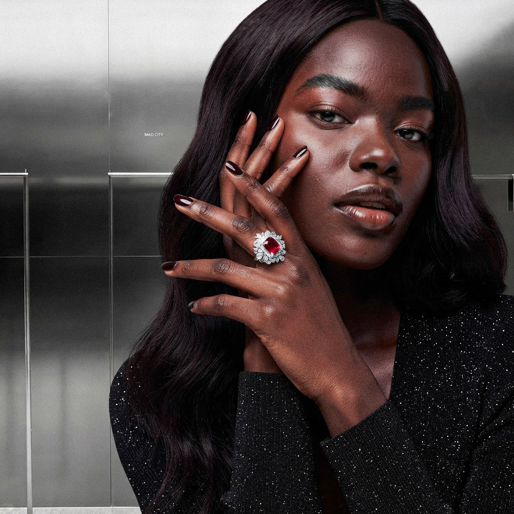 Floral Ruby Ring BILARRI