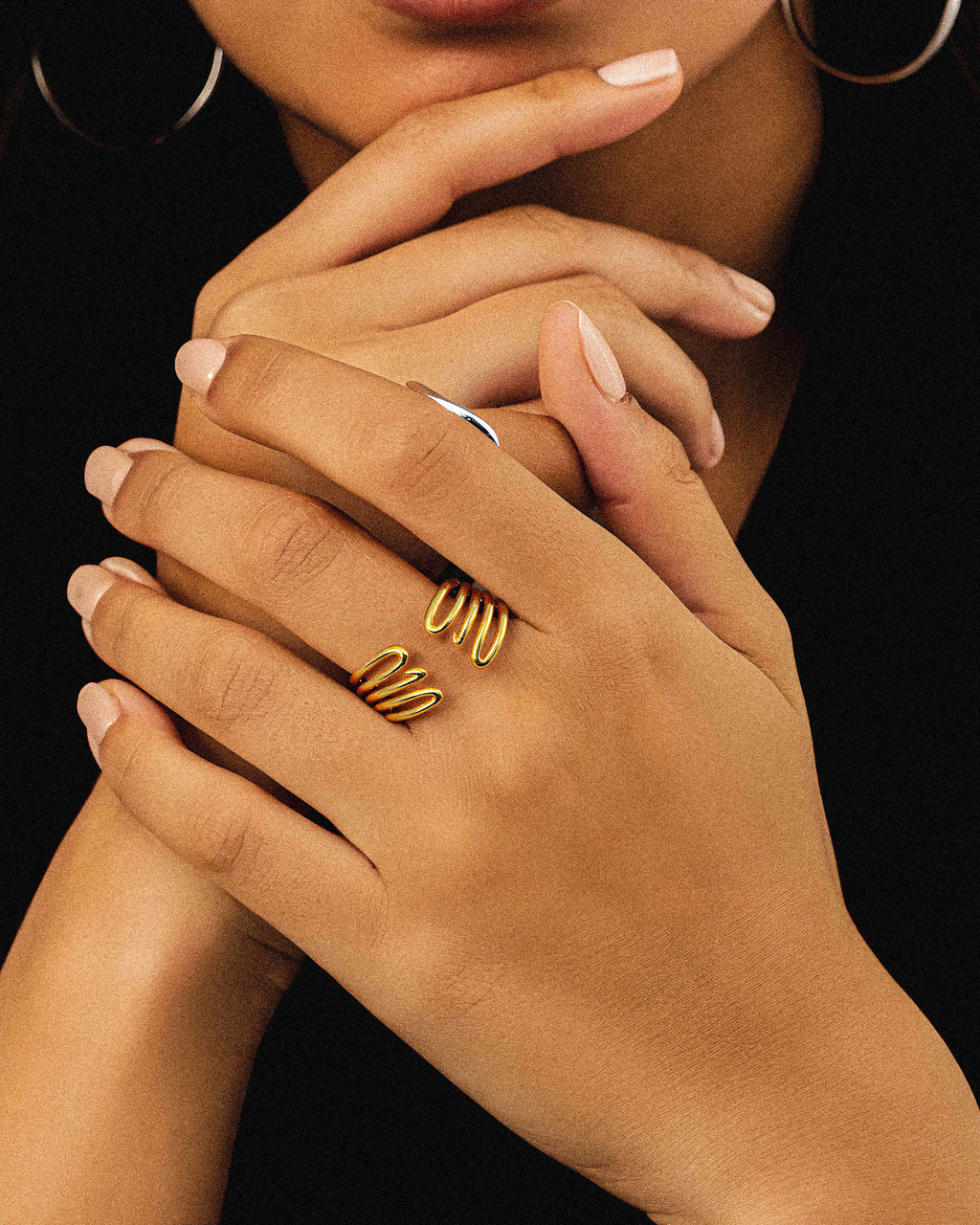 Iliora Elegant Gold Ring worn – tarnish-free waterproof by BILARRI
