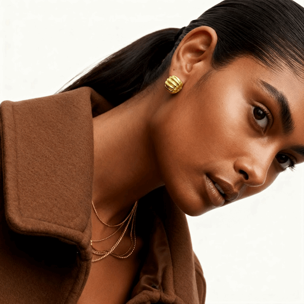 18K Gold Mini Storm Earrings jewellery – swirl drop by BILARRI