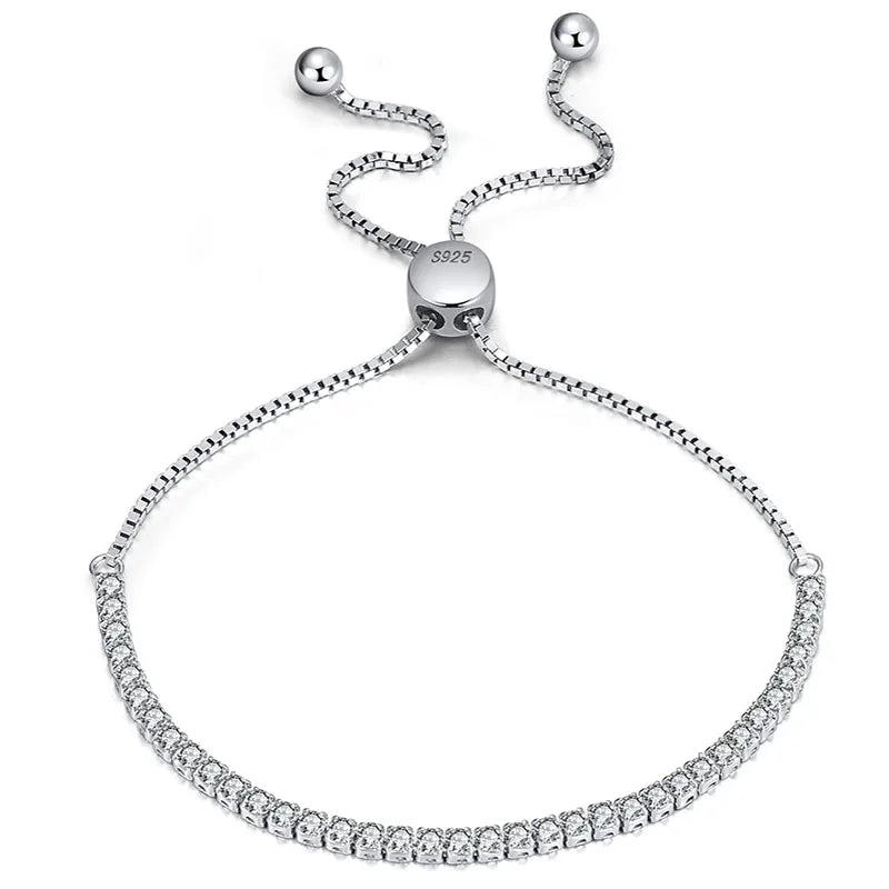 925 Sterling Silver Bangles Ear Studs Tennis Bracelets Romantic BILARRI