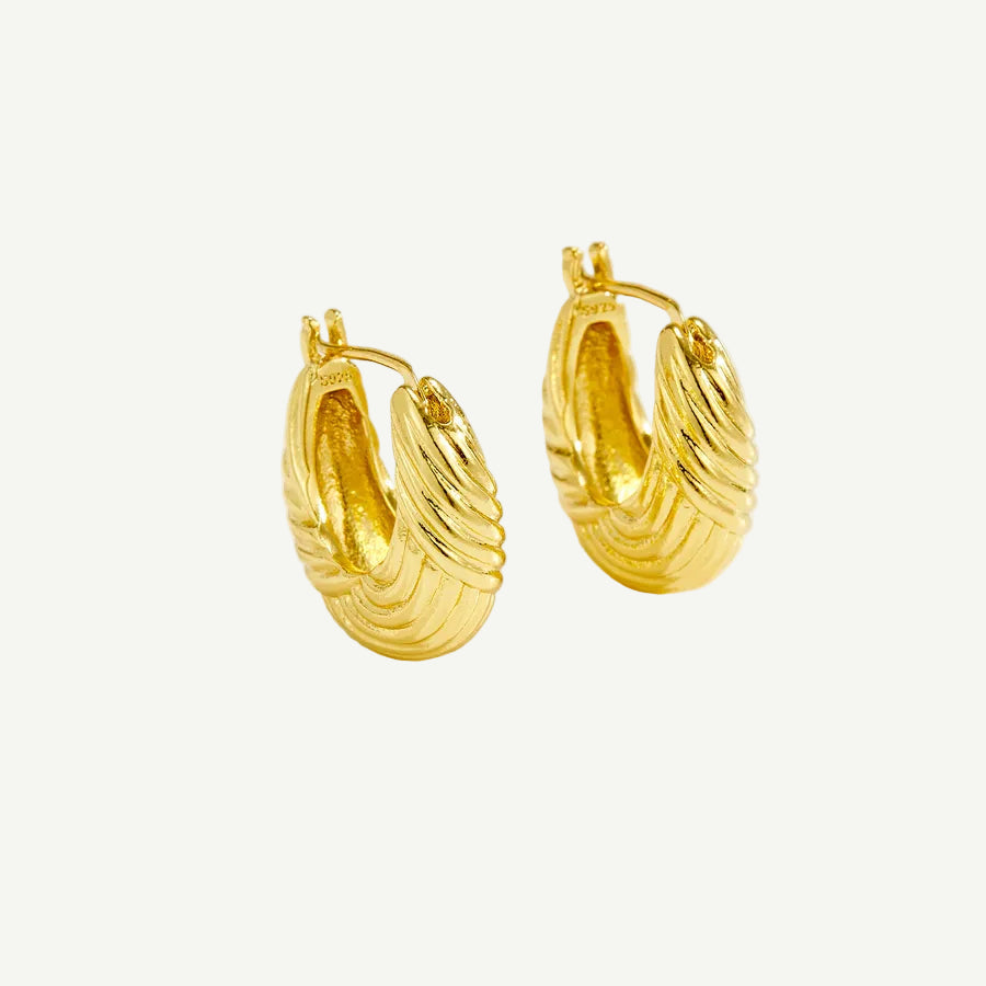 Bold Geometric Gold Drop Earrings Statement Ember – 18K by BILARRI
