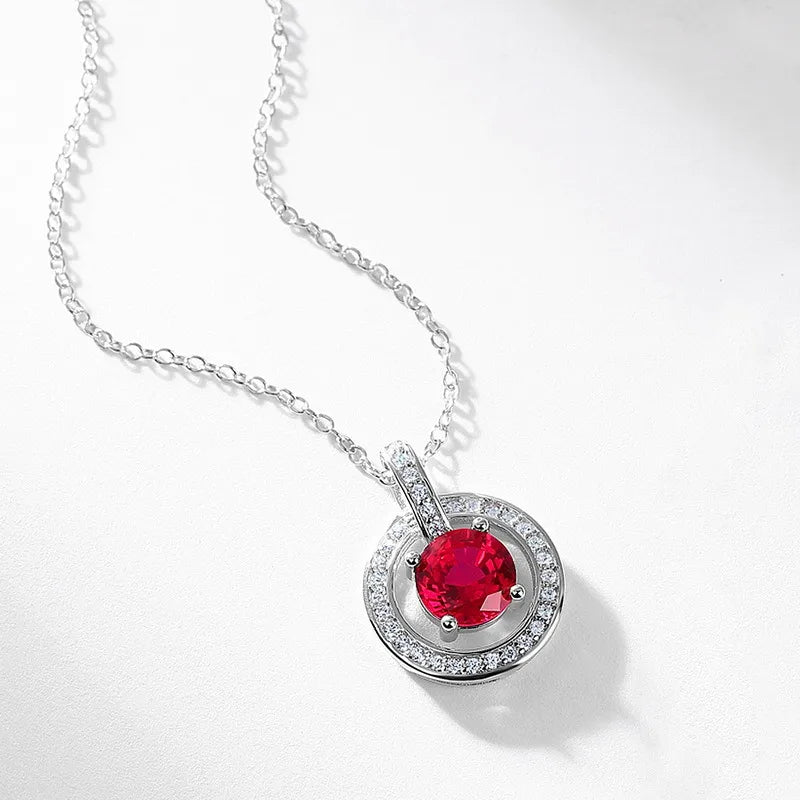Orbit Ruby-Red Circle  Necklace BILARRI