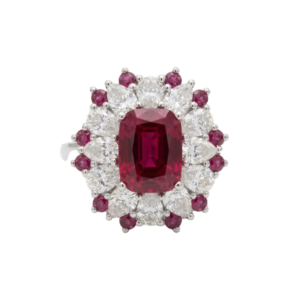 Pear Crown Ruby Ring BILARRI