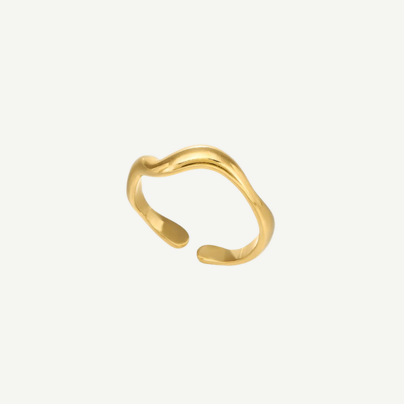 Minimalist Gold Ring for Women Amberfall – 18K gold waterproof by BILARRI