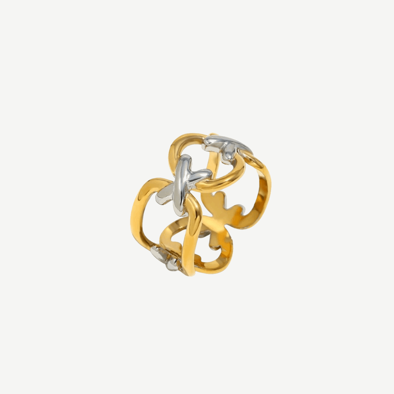 Two-Tone Gold and Silver Stacking Ring Hope – 18K gold by BILARRI