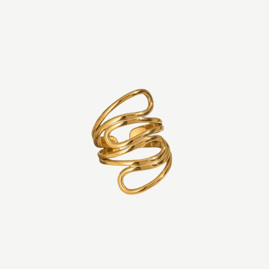 Gold Flame-Motif Statement Ring 18K Inferno – tarnish-free by BILARRI