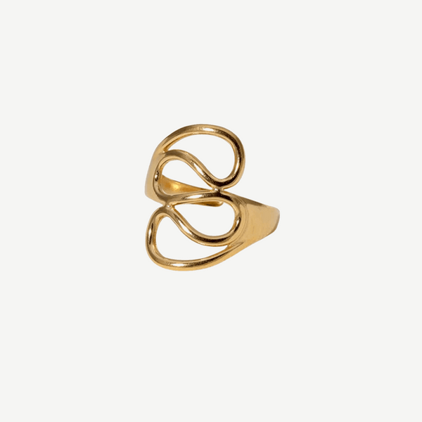 Halo Gold Ring Women 18K Halo Ember – tarnish-free by BILARRI
