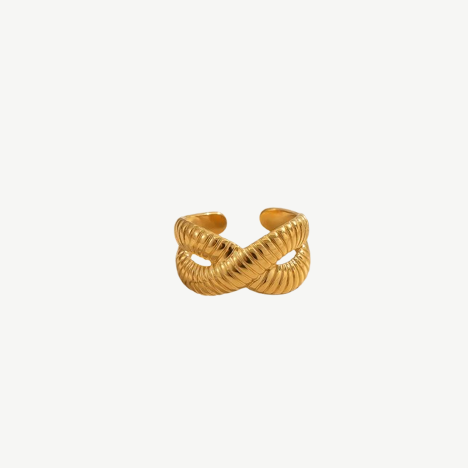 Open Gold Statement Ring Women 18K Ember X – tarnish-free by BILARRI