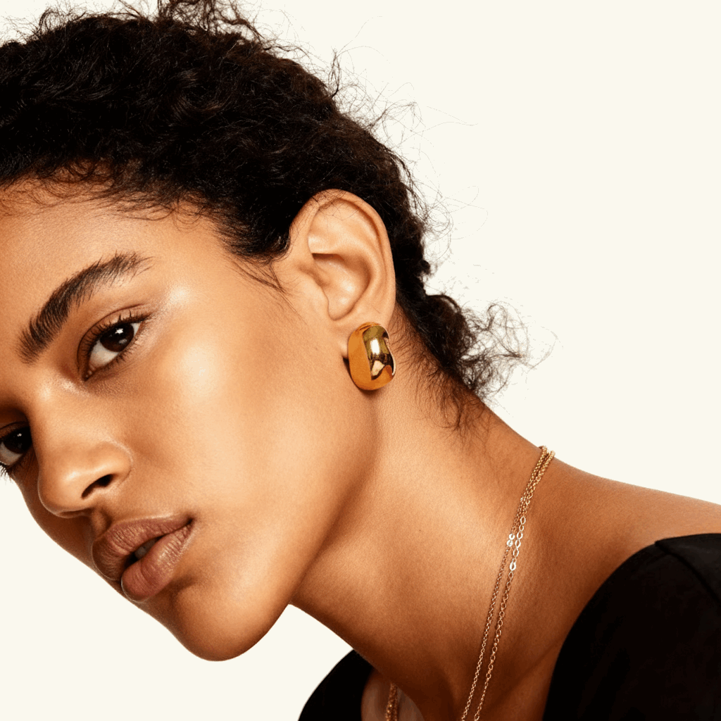 18K Gold Molten Earrings jewellery – sculptural statement by BILARRI